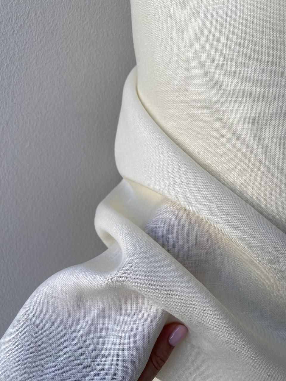 Тканина не пом'якшена LINEN PLUS 100% льон 150 см 1403 Кремовий - фото 4 Тканина не пом'якшена LINEN PLUS 100% льон 150 см 1403 Кремовий - фото 4