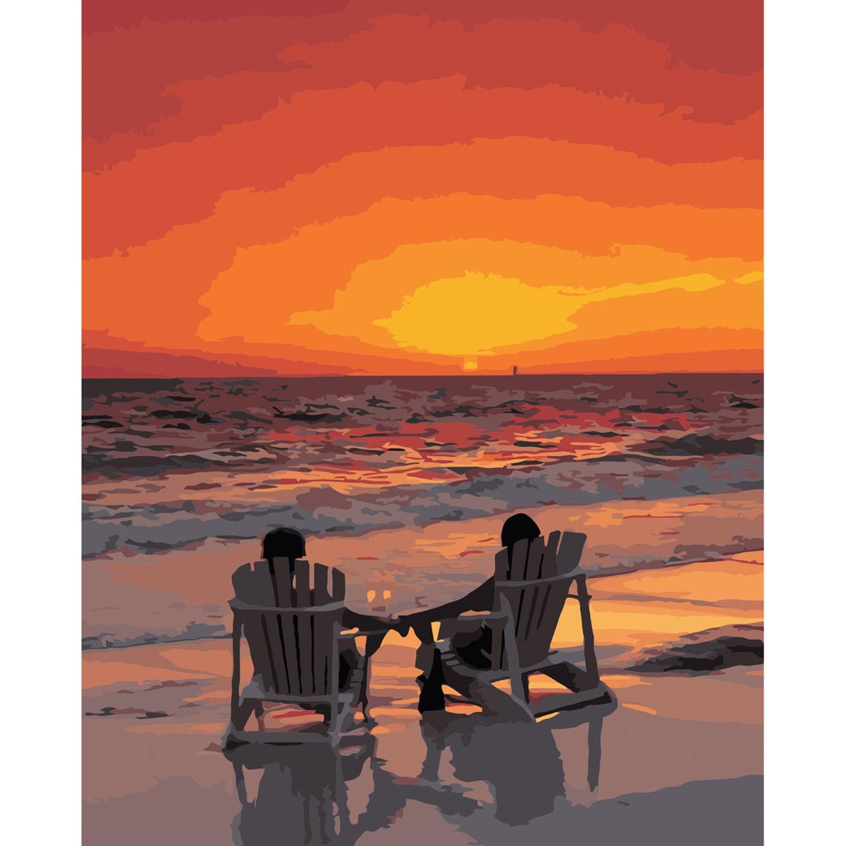 Картина за номерами Strateg Побачення на заході біля моря 40x50 см (VA-3568)