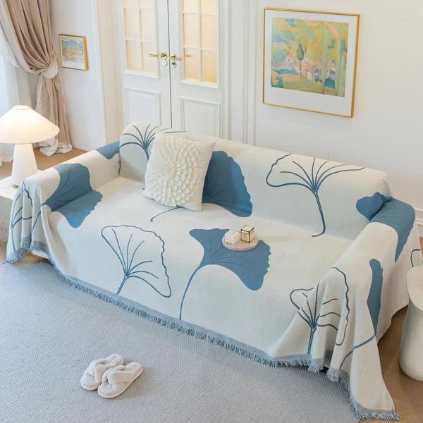 Плед покрывало на диван и кровать для мягкой мебели 180х230 см Синий с белым - фото 7 Плед покрывало на диван и кровать для мягкой мебели 180х230 см Синий с белым - фото 7