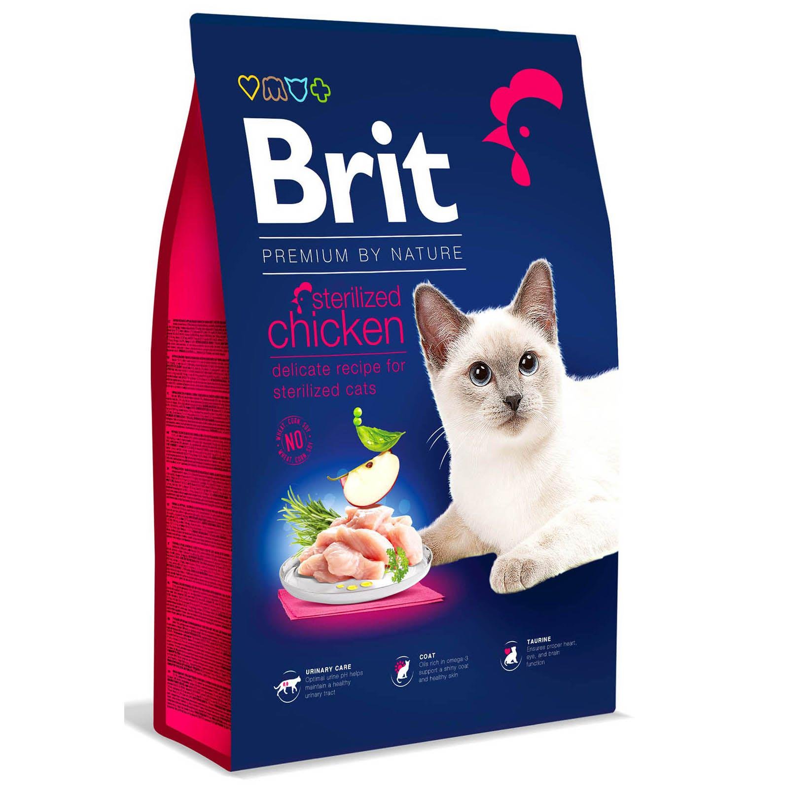 Сухий корм Brit Premium by Nature Cat Sterilised для стерилізованих котів з куркою 8 кг