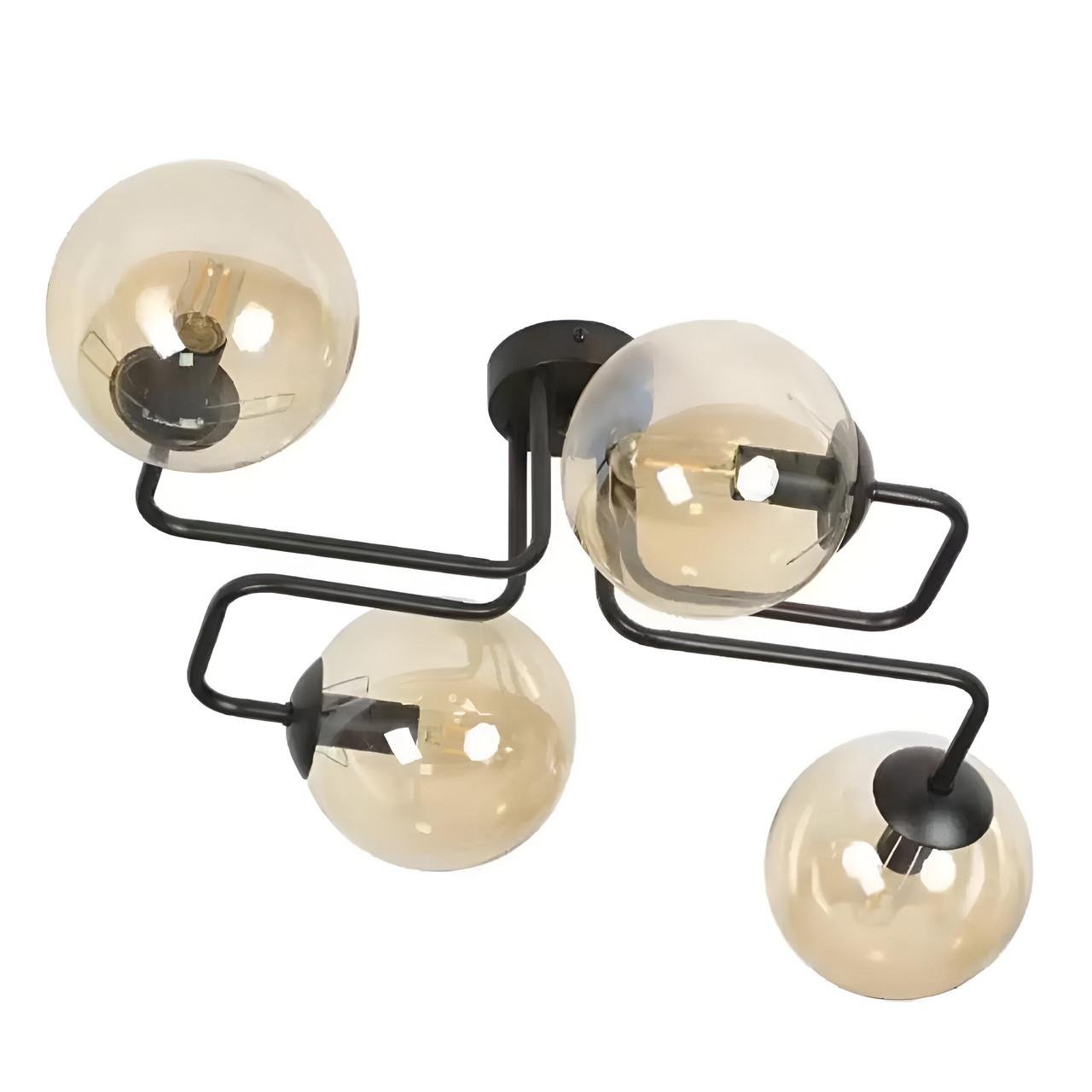 Люстра Sirius на четыре плафона в форме под лампу Е27 Черный (9713-4 BK)