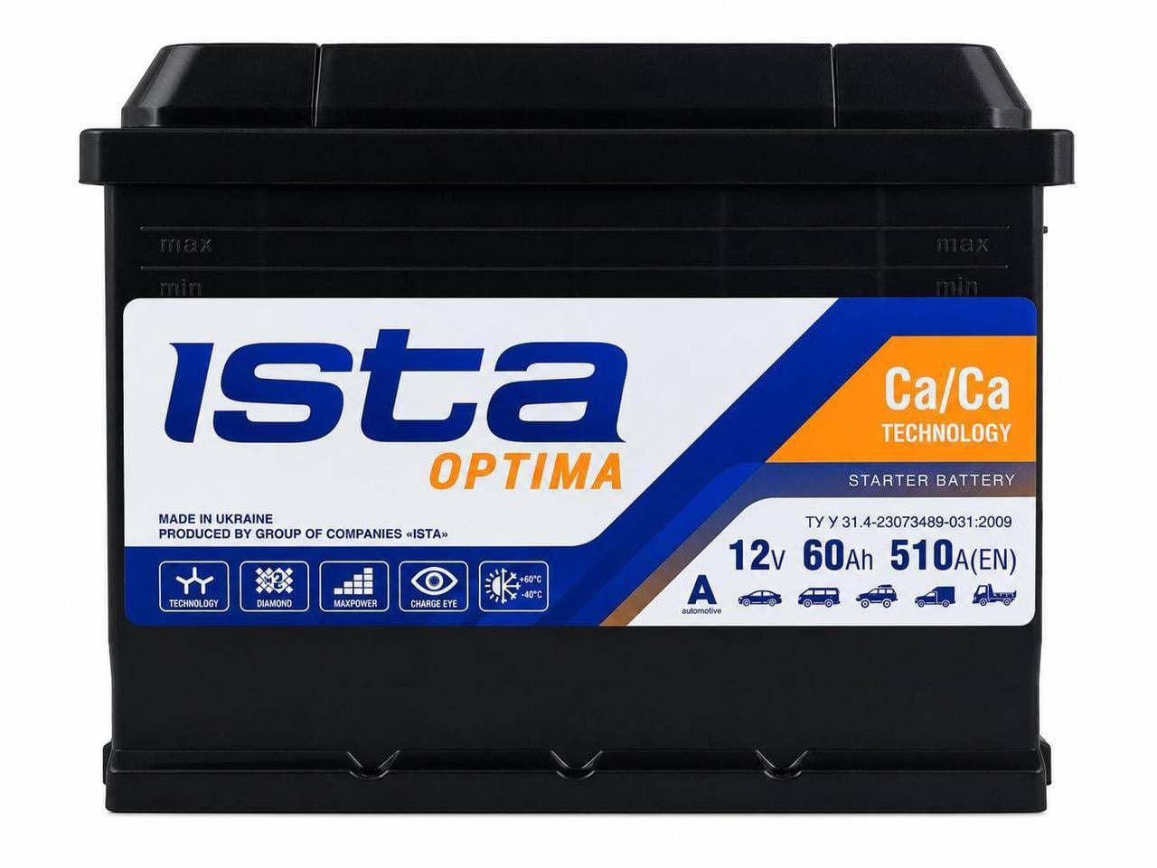 Аккумулятор автомобильный Ista 60 Ah 510A L+ 12V (3210260653)