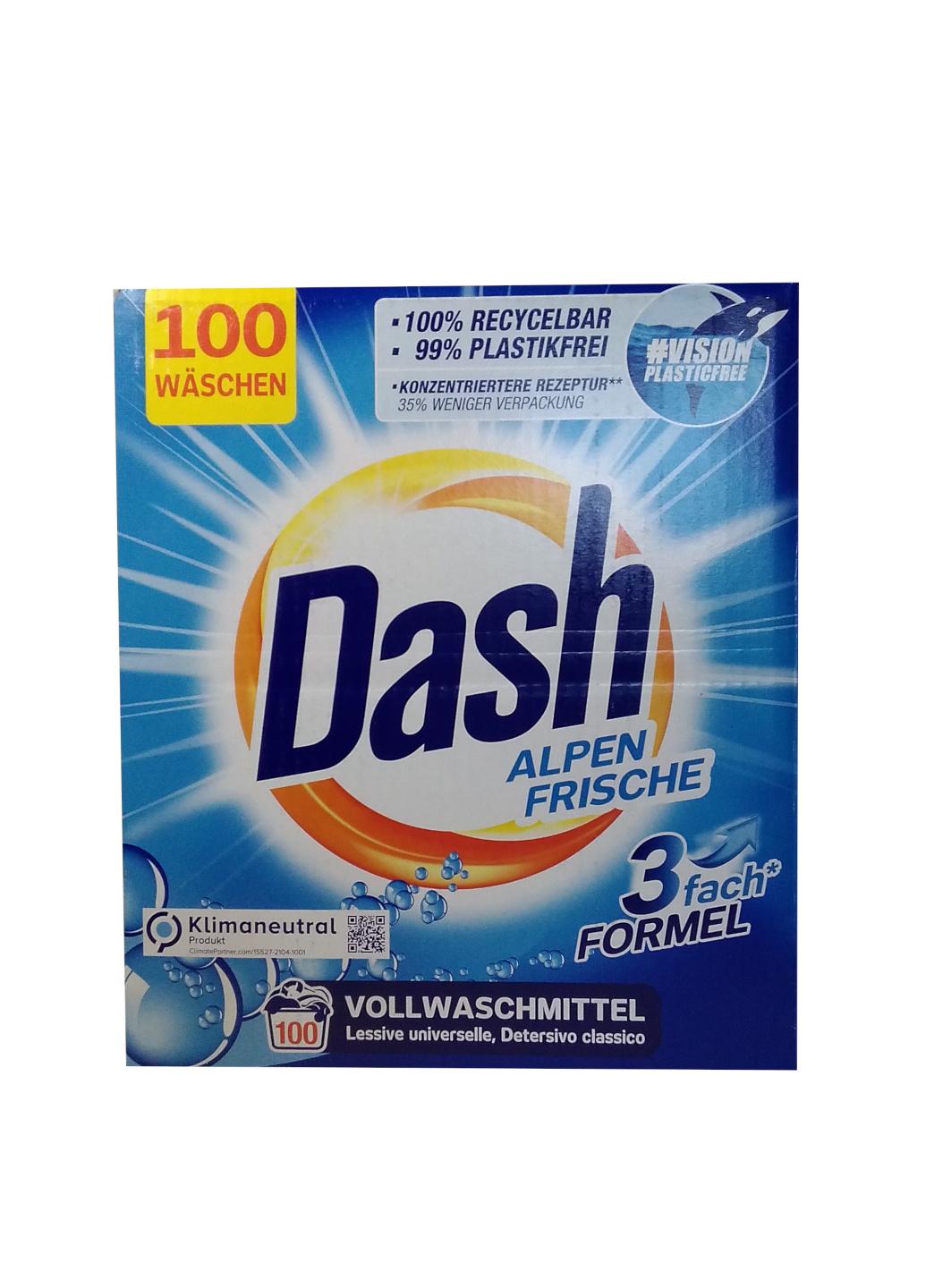 Пральний порошок для всіх типів тканин Dash Аlpen Frische 6 кг 100 прань