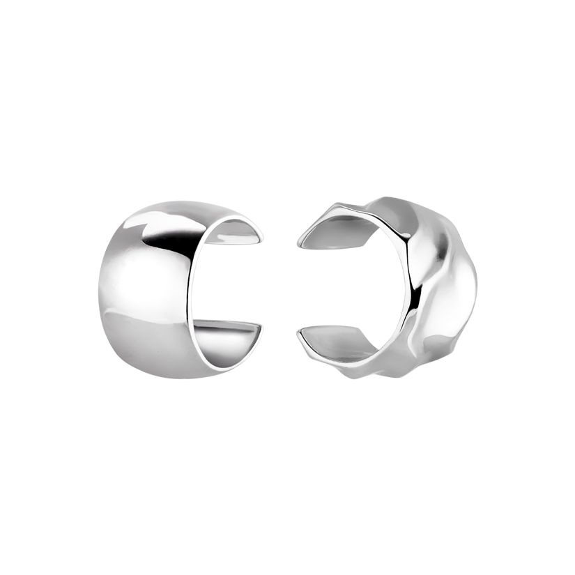 Серебряные серьги-кафы без камней