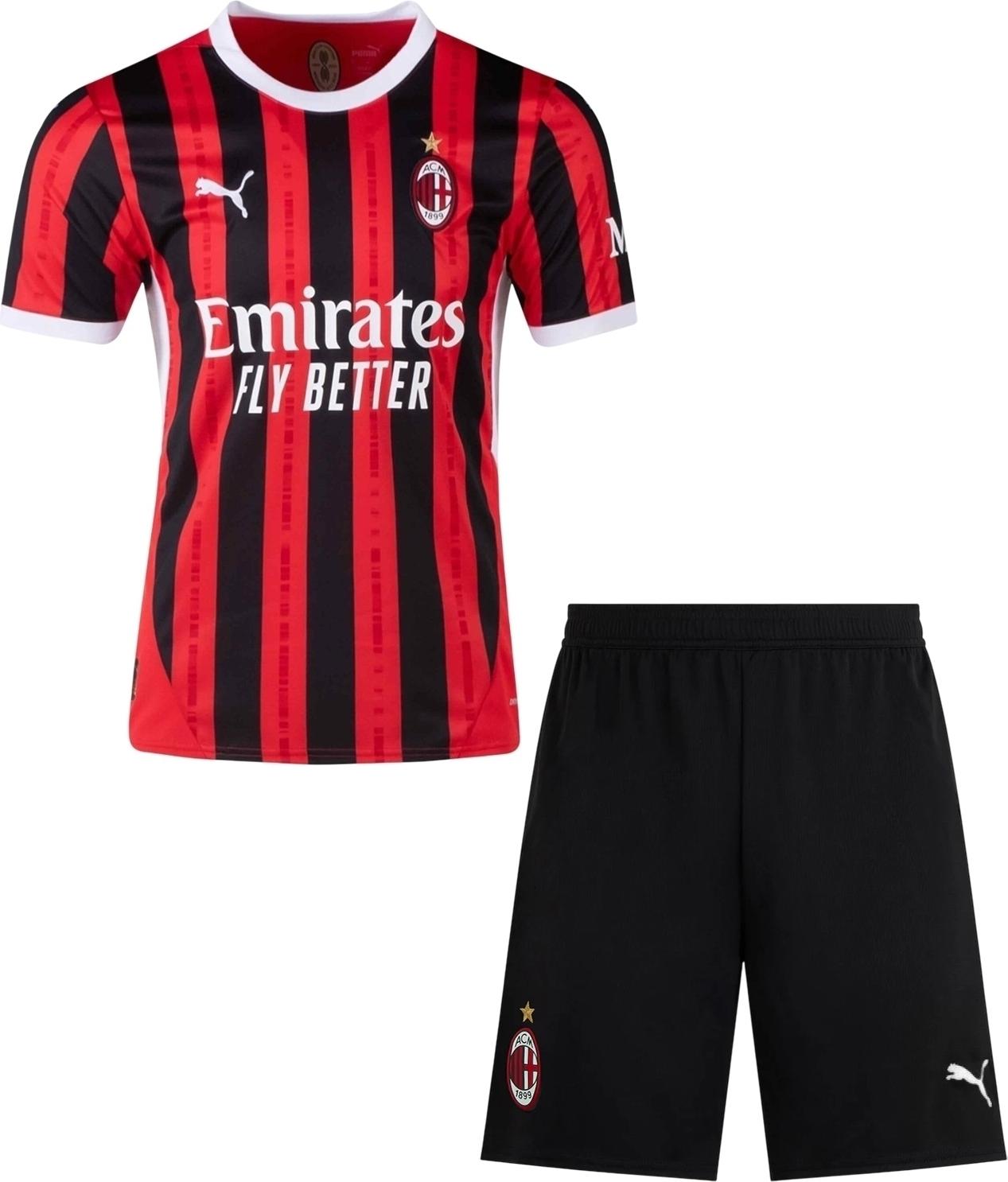 Футбольная форма детская Милан 2024-2025 домашняя F0129 135-145 см Красно-черный (47921-384)
