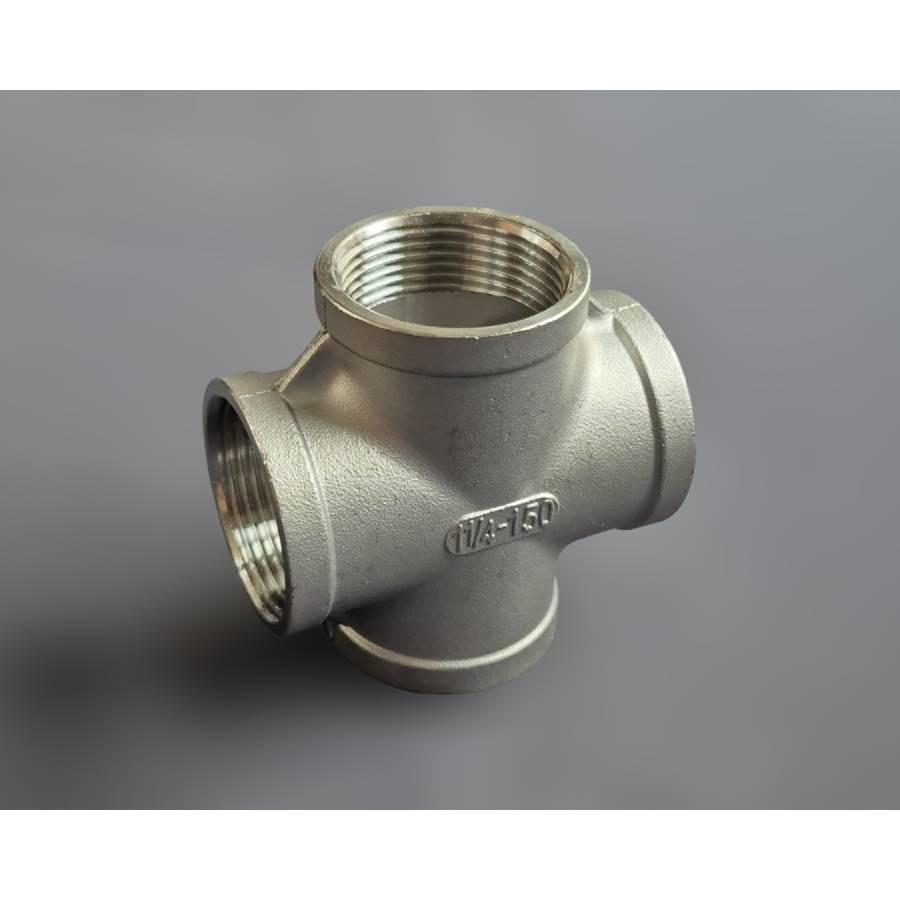 Крестовина резьбовая Ду32 равнопроходная н/ж сталь AISI304 ВР BSPP Class 150 1-1/4" (29203331) - фото 2 Крестовина резьбовая Ду32 равнопроходная н/ж сталь AISI304 ВР BSPP Class 150 1-1/4" (29203331) - фото 2