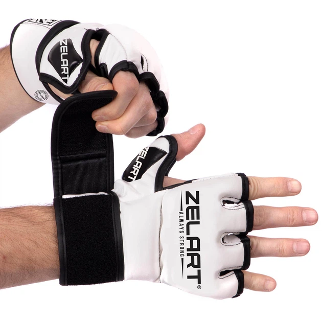 Перчатки для смешанных единоборств MMA Zelart BO-5699 S Белый/Черный (FFR00648)