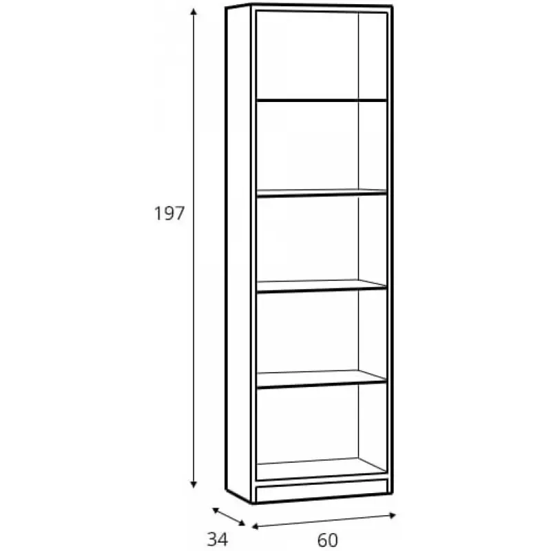 Шкаф-пенал для кабинета открытый Гербор Непо REG60 60х34х197 см Дуб сонома (23252268) - фото 2 Шкаф-пенал для кабинета открытый Гербор Непо REG60 60х34х197 см Дуб сонома (23252268) - фото 2