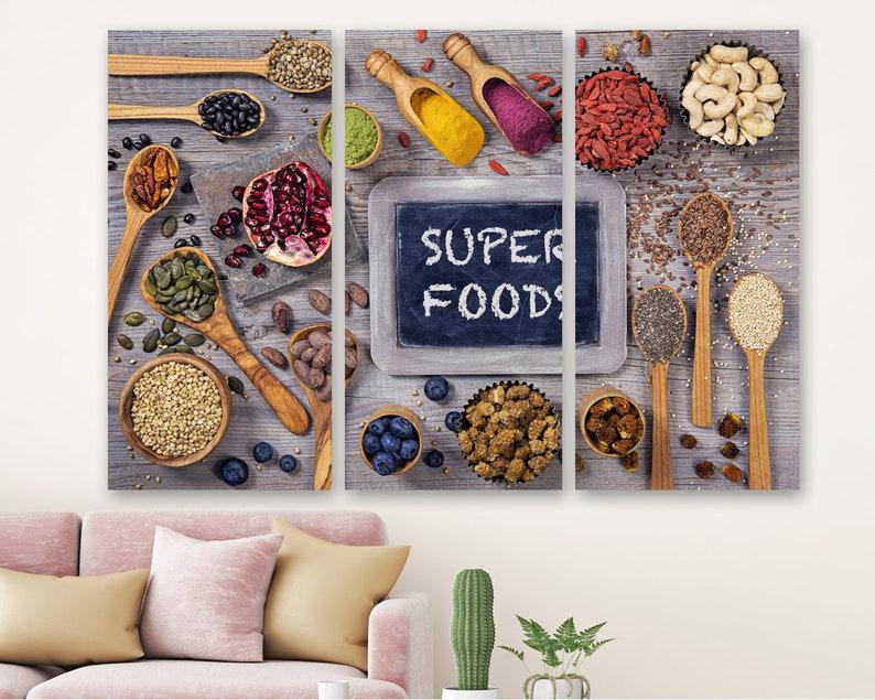 Модульная картина на холсте из трех частей KIL Art Полезные суперфуды 78x48 см (M3_M_291)