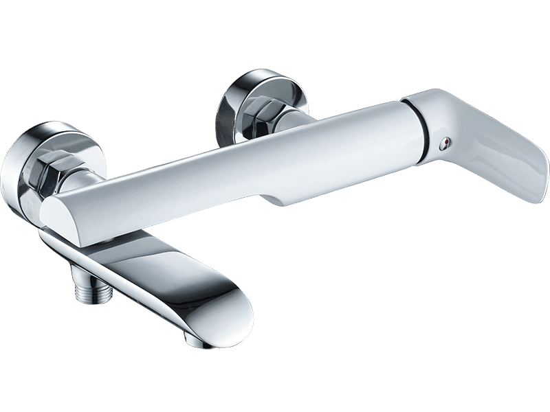 Смеситель Laveo ALEA для настенной ванны с подвижным сливом без душевого гарнитура Белый/Хром (BLE_61FD)