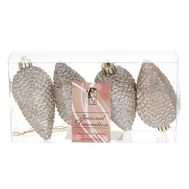 Набор елочных украшений Flora Шишки 4 шт. H-8 см (13051)