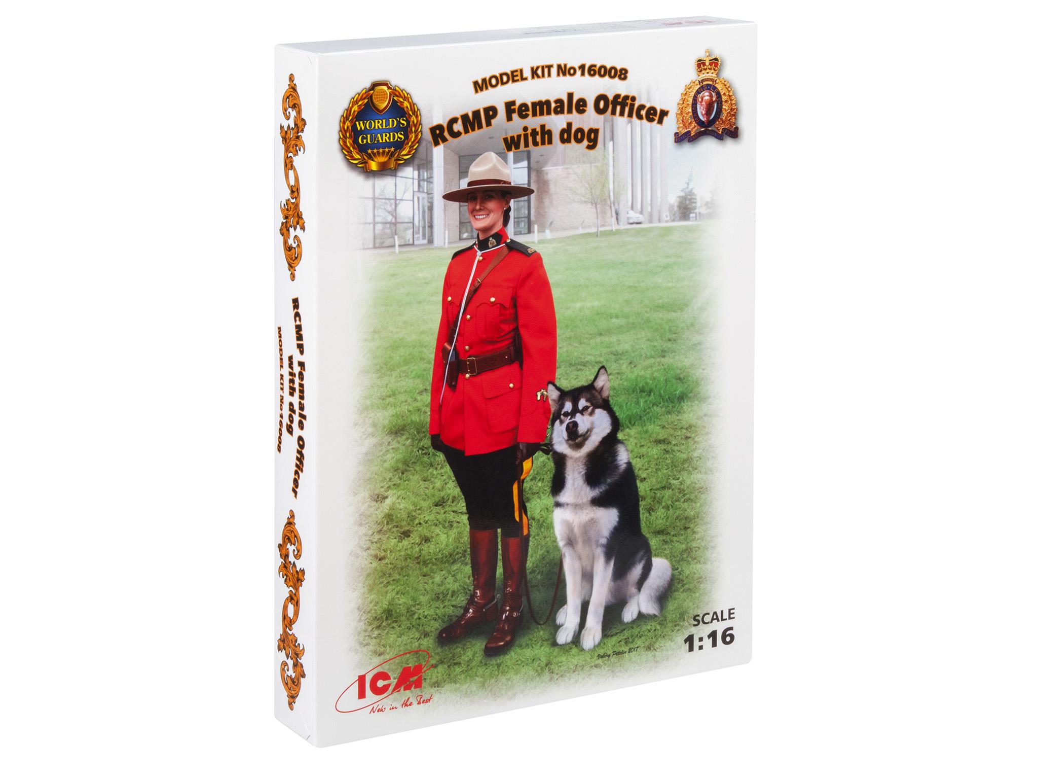 Збірна модель ICM Офіцер Канадської Королівської Кінної Поліції із собакою (16008)