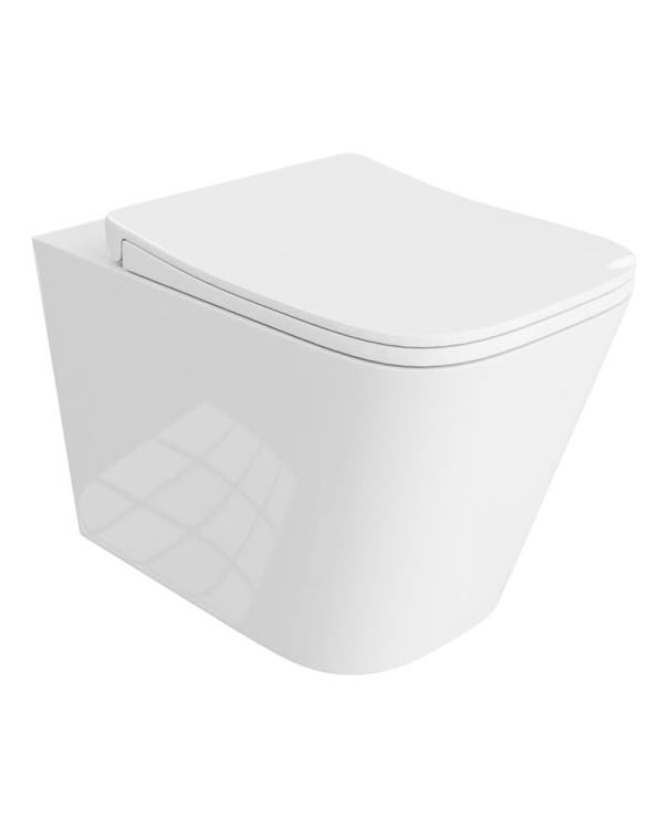 Унитаз подвесной Lavita Maio сиденье дюропласт без ободка Белый (5900378312208)