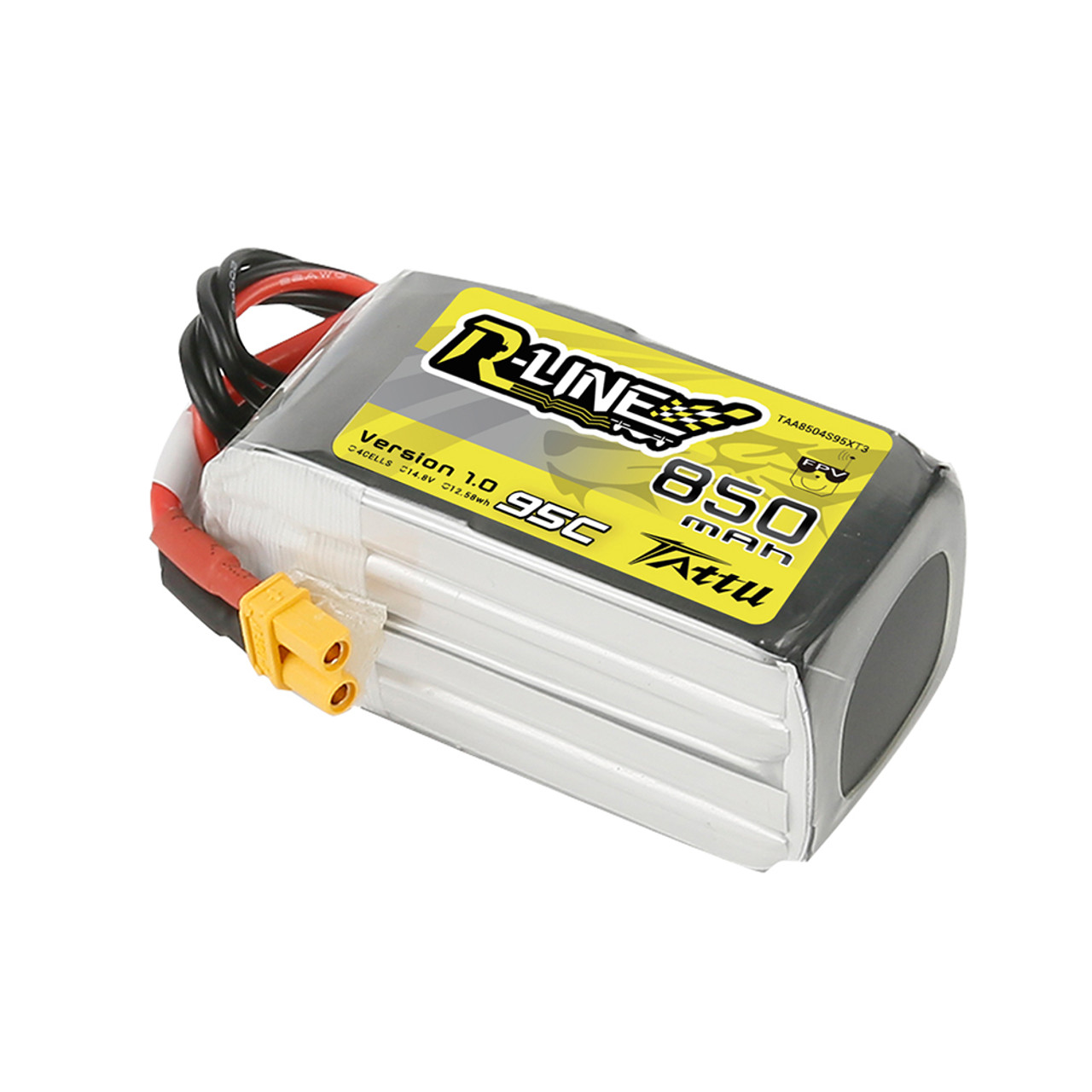 Аккумулятор Tattu R-Line 850 mAh 14,8V 95C 4S LiPo с разъемом XT30 (394850)
