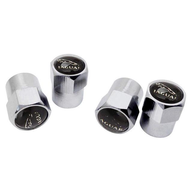 Набор защитных колпачков на ниппель SUNROZ Caps для Jaguar Short Silver Ягуар 4 шт. (A-67038)