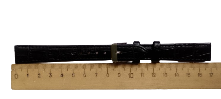 Ремешок для часов кожаный крокодил 16 мм L-165 мм Черный (3734) - фото 3 Ремешок для часов кожаный крокодил 16 мм L-165 мм Черный (3734) - фото 3
