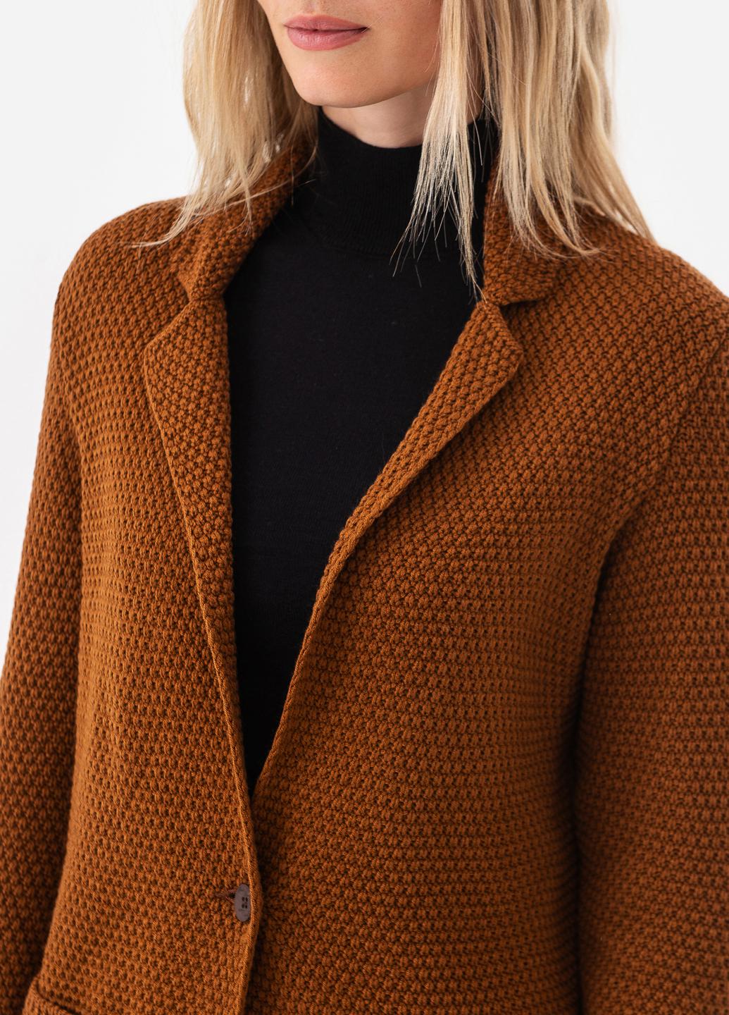 Піджак жіночий рисової в'язки SVTR р. 52-54 Коричневий (598) - фото 9 Піджак жіночий рисової в'язки SVTR р. 52-54 Коричневий (598) - фото 9