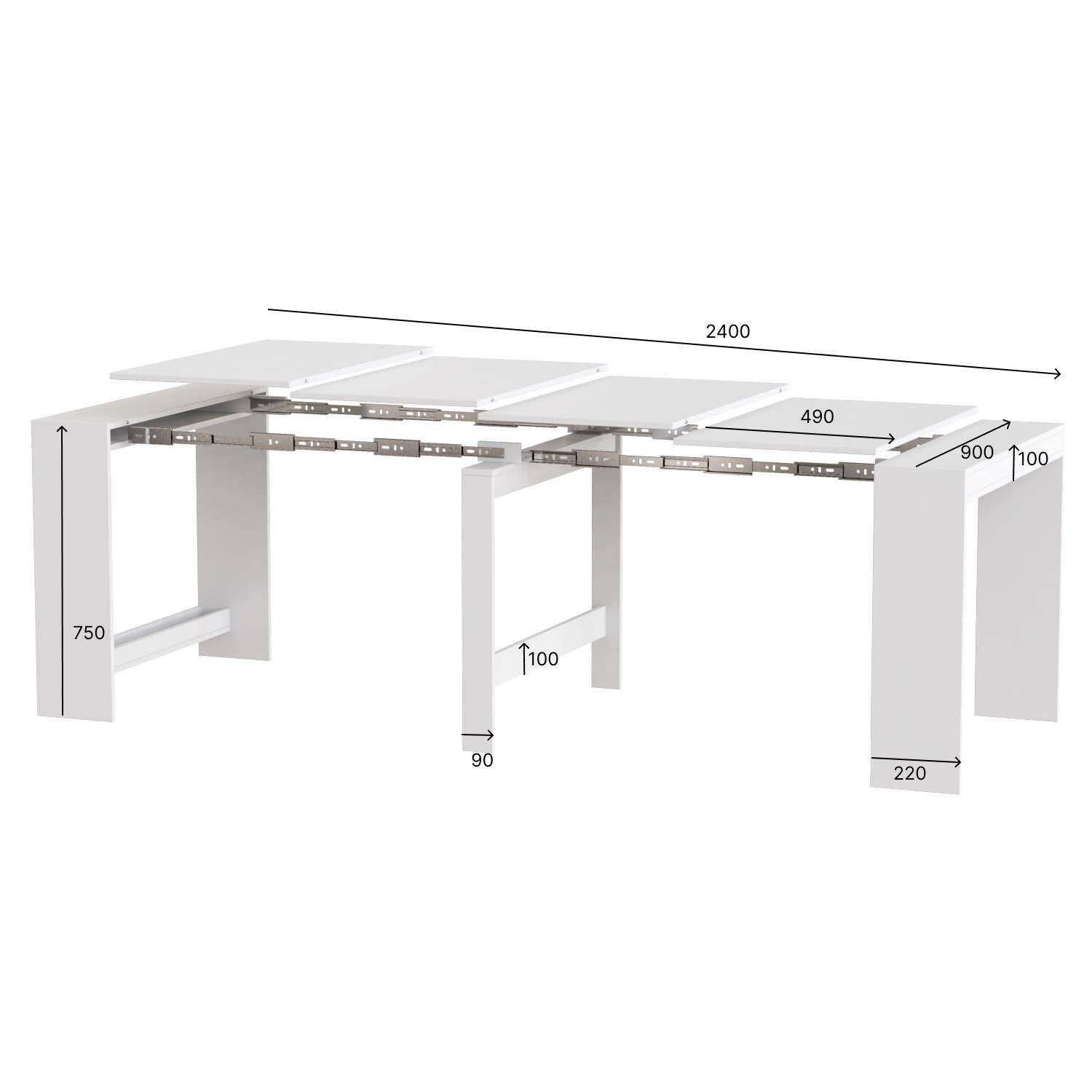 Стол-трансформер ART IN HEAD Python 2400x750x900 мм Белый (TB22010000000) - фото 9