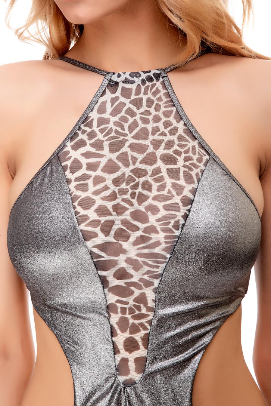 Купальник слитный с уплотненной чашкой Amarea 44B/M Серый (54660) - фото 5 Купальник слитный с уплотненной чашкой Amarea 44B/M Серый (54660) - фото 5