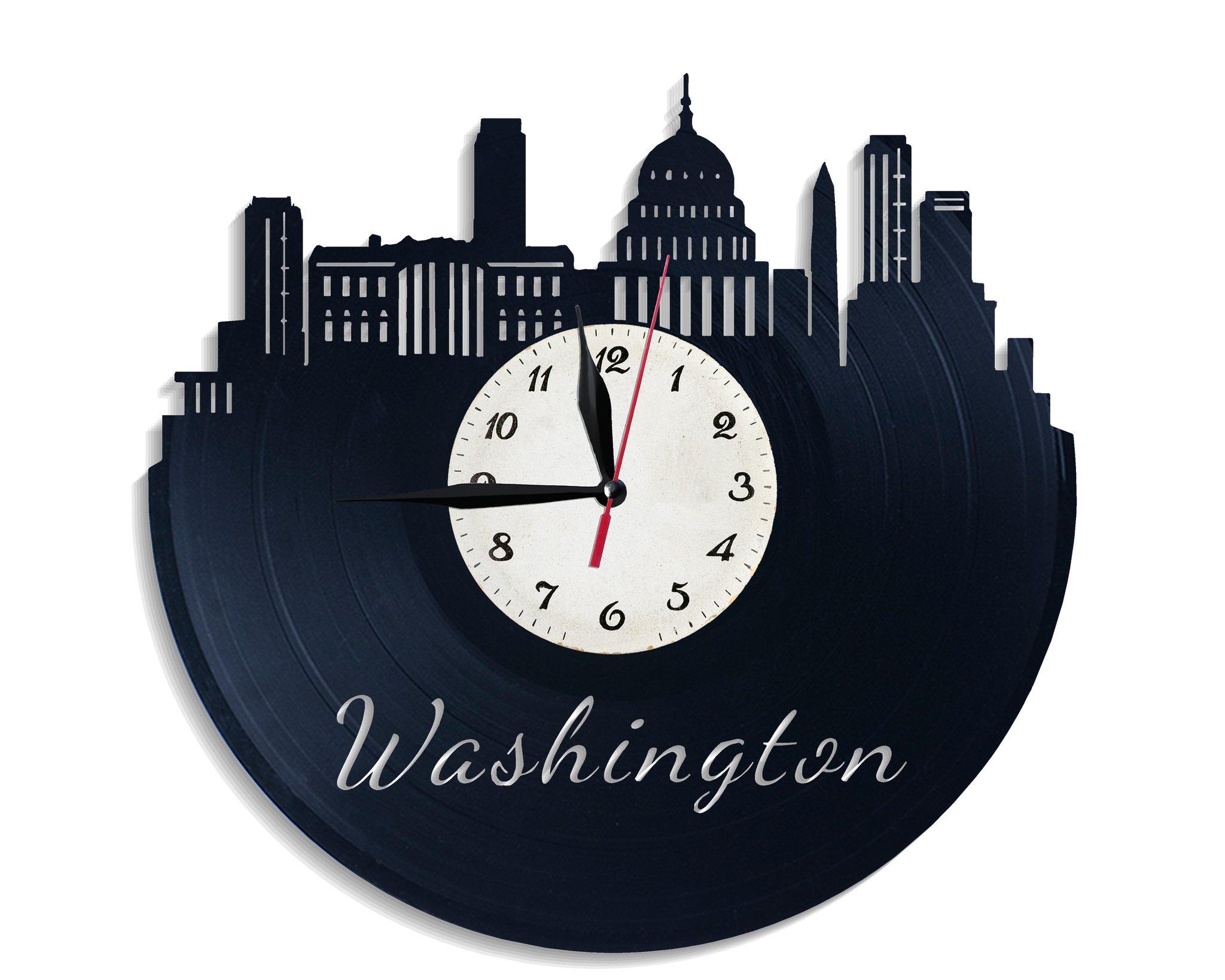 Часы настенные Город Вашингтон 2895 из виниловой пластинки