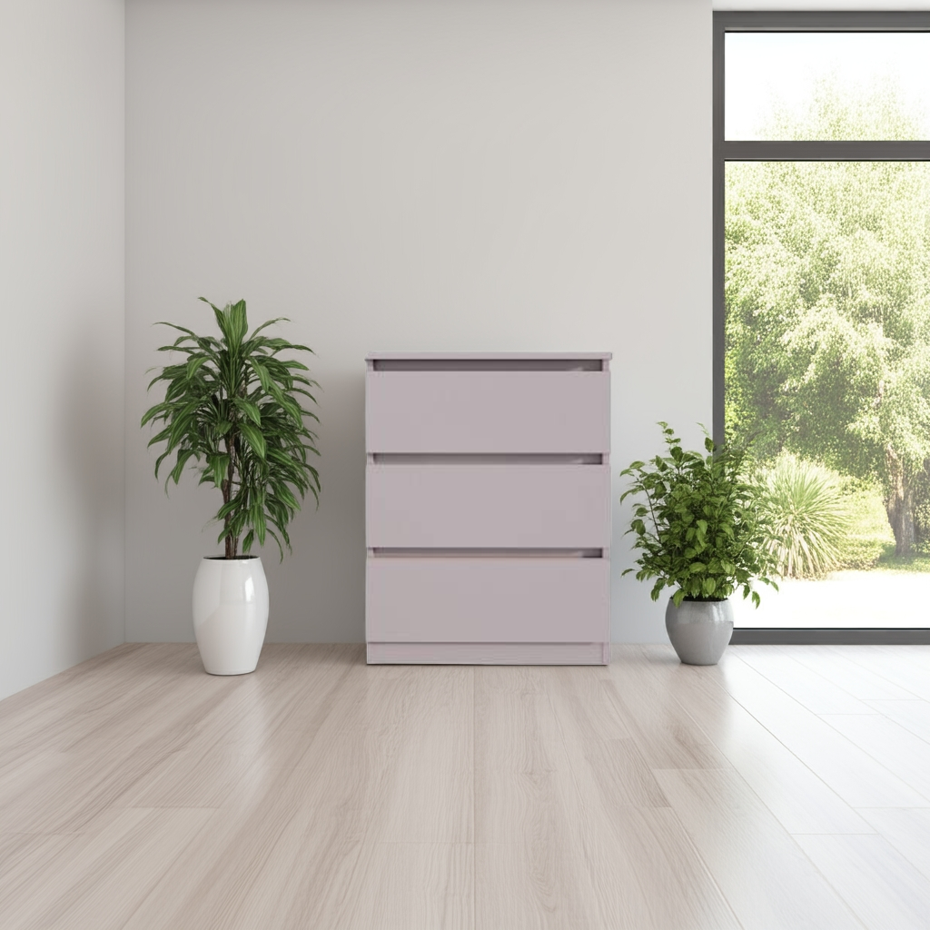 Комод MEBEX на 3 шухляди 60х40х77,4 см Сірий світлий (VM3B600LG) - фото 3 Комод MEBEX на 3 шухляди 60х40х77,4 см Сірий світлий (VM3B600LG) - фото 3