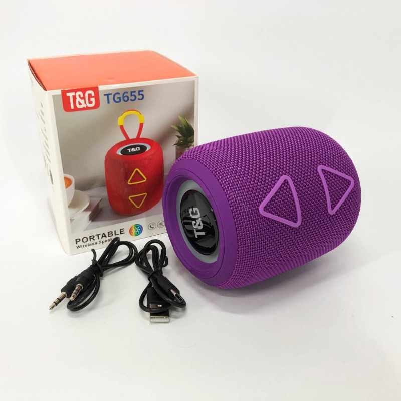 Портативная колонка TG 655 5 Вт RGB Purple (tf4885) - фото 5