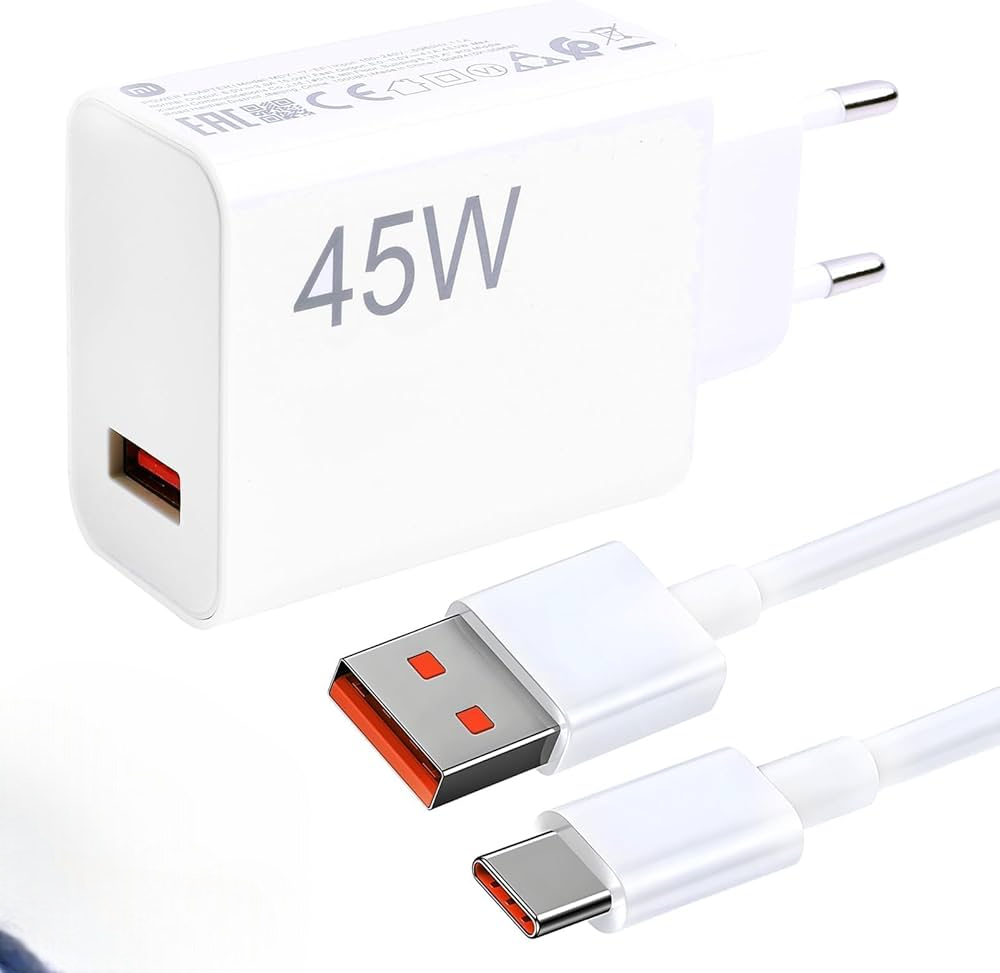 Сетевое зарядное устройство 45 Вт с кабелем USB Type-C 1 м Белый