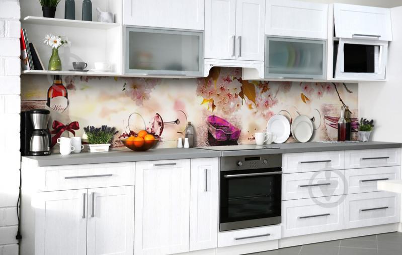 Скинали на кухню Zatarga «Пролитое вино» 650х2500 мм виниловая 3Д наклейка кухонный фартук самоклеящаяся