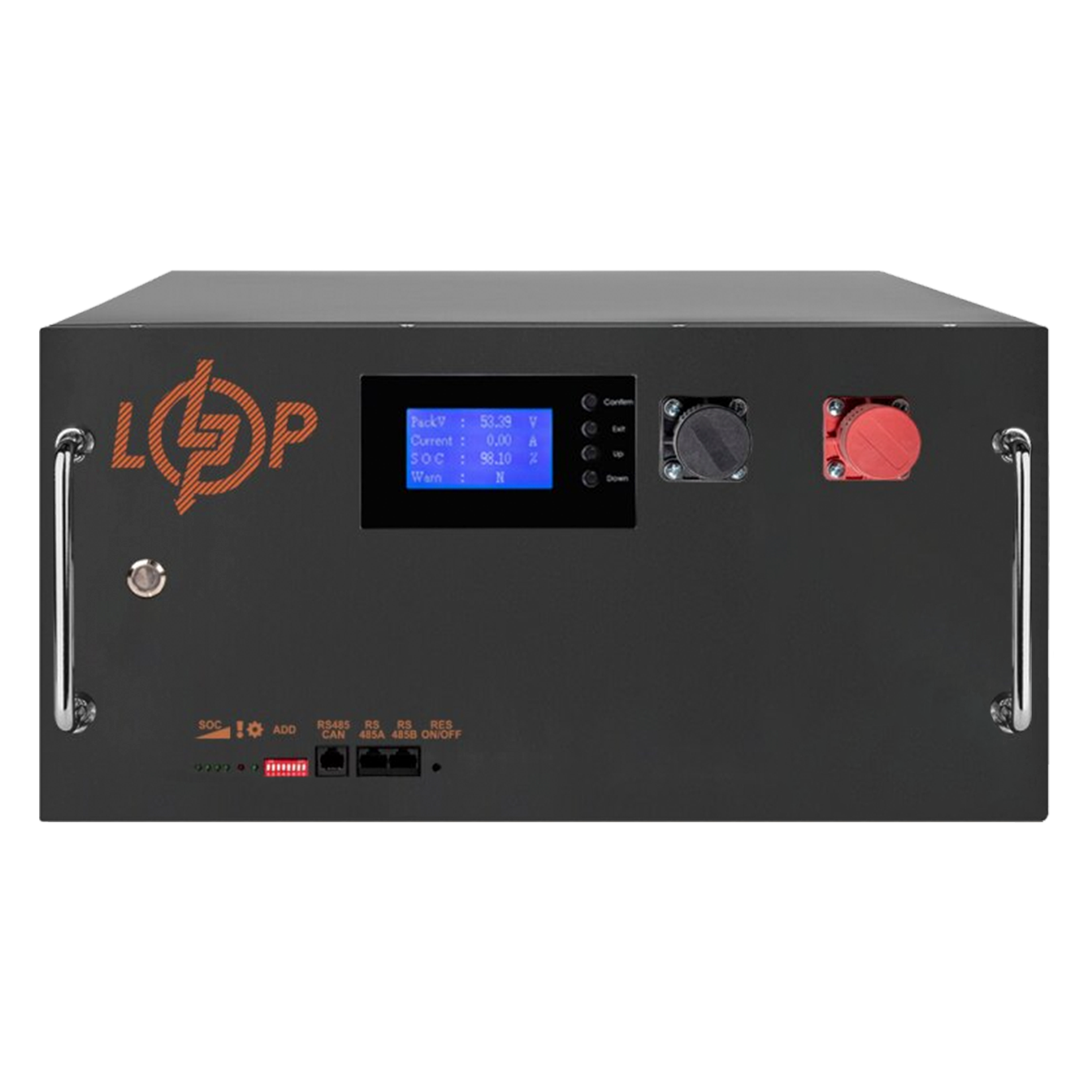 Аккумулятор LP LiFePO4 51,2V-160 Ah 8192Wh BMS SP 150A/100А RM RS485/CAN LCD BL