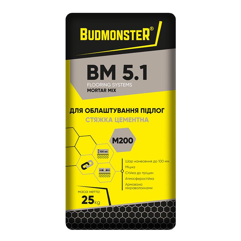 Стяжка для підлоги BudmonsteR BM 5.1 М200 цементна 10-100 мм 25 кг (87012) - фото 2