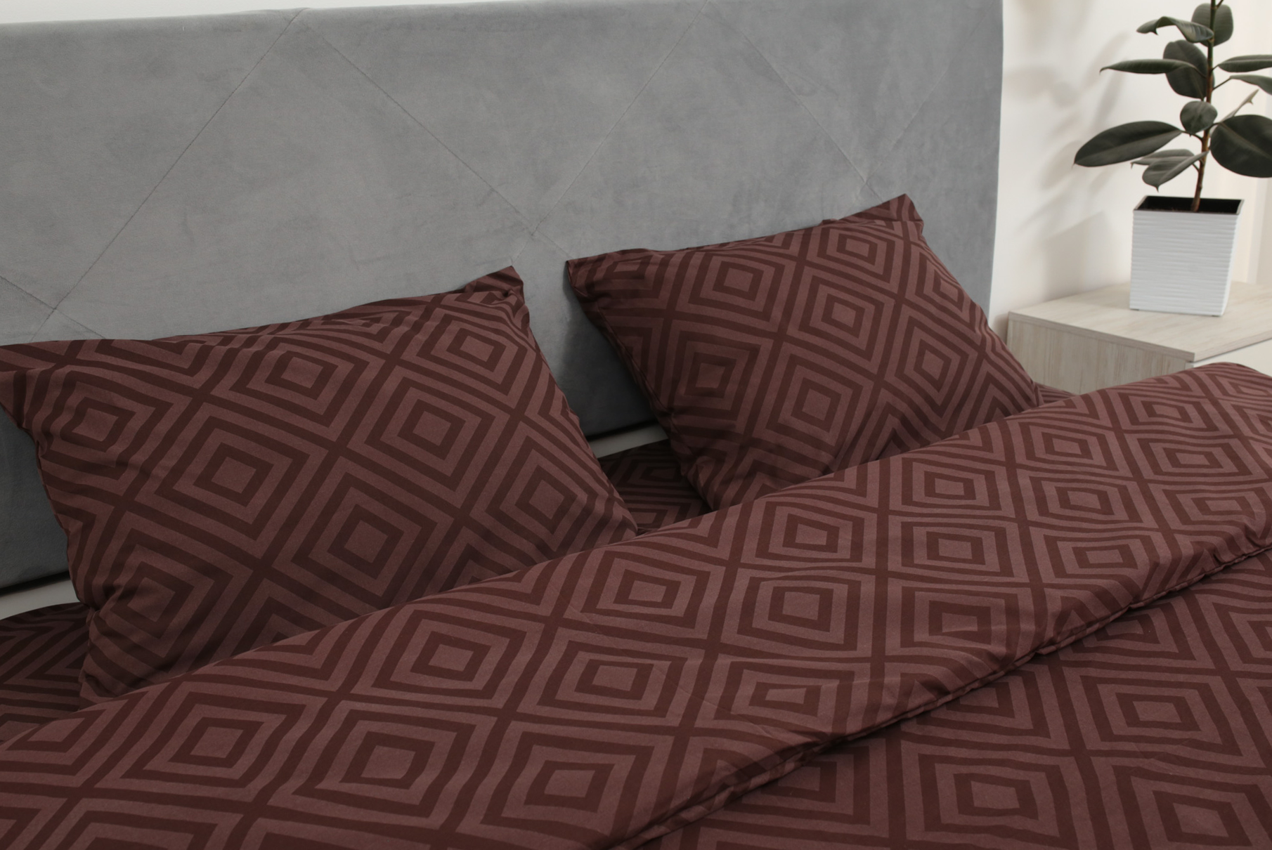 Комплект постельного белья евро Amore Glux-128 бязь Шоколадный (KPB-Ae-Glux-128brown(50x70)_) - фото 6 Комплект постельного белья евро Amore Glux-128 бязь Шоколадный (KPB-Ae-Glux-128brown(50x70)_) - фото 6