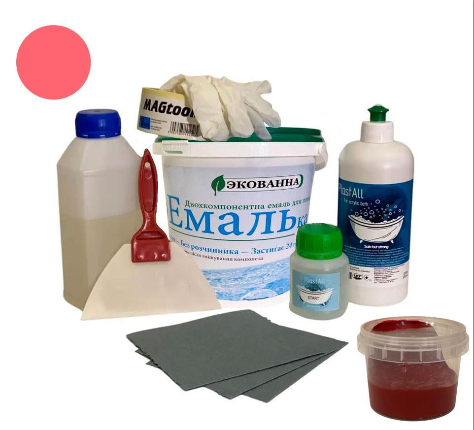 Эмаль для ванн реставрации ЭкоЭмалька 1000 г Красный (15175735)