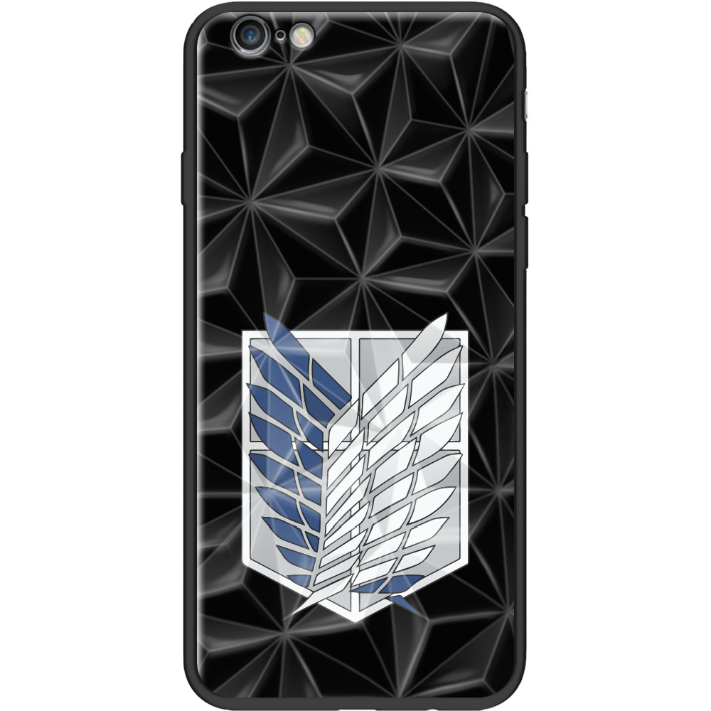Чехол Boxface iPhone 6 Атака Титанов Крылья Свободы Черный силикон с призмой (24523-bk88-37854)