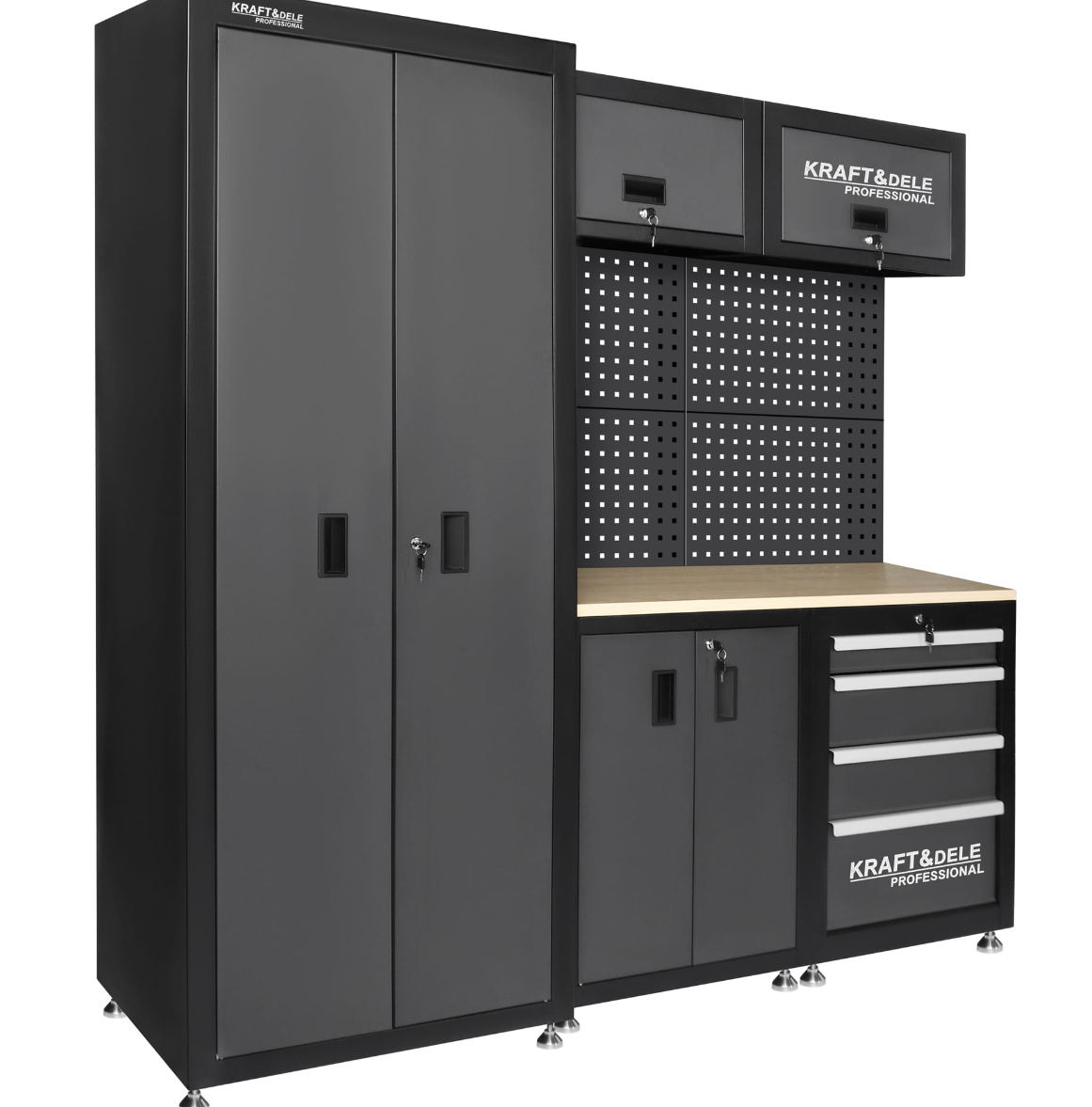 Комплект мебели для мастерской Kraft&Dele KD5862 модульный набор шкафов и верстак (KD5862)