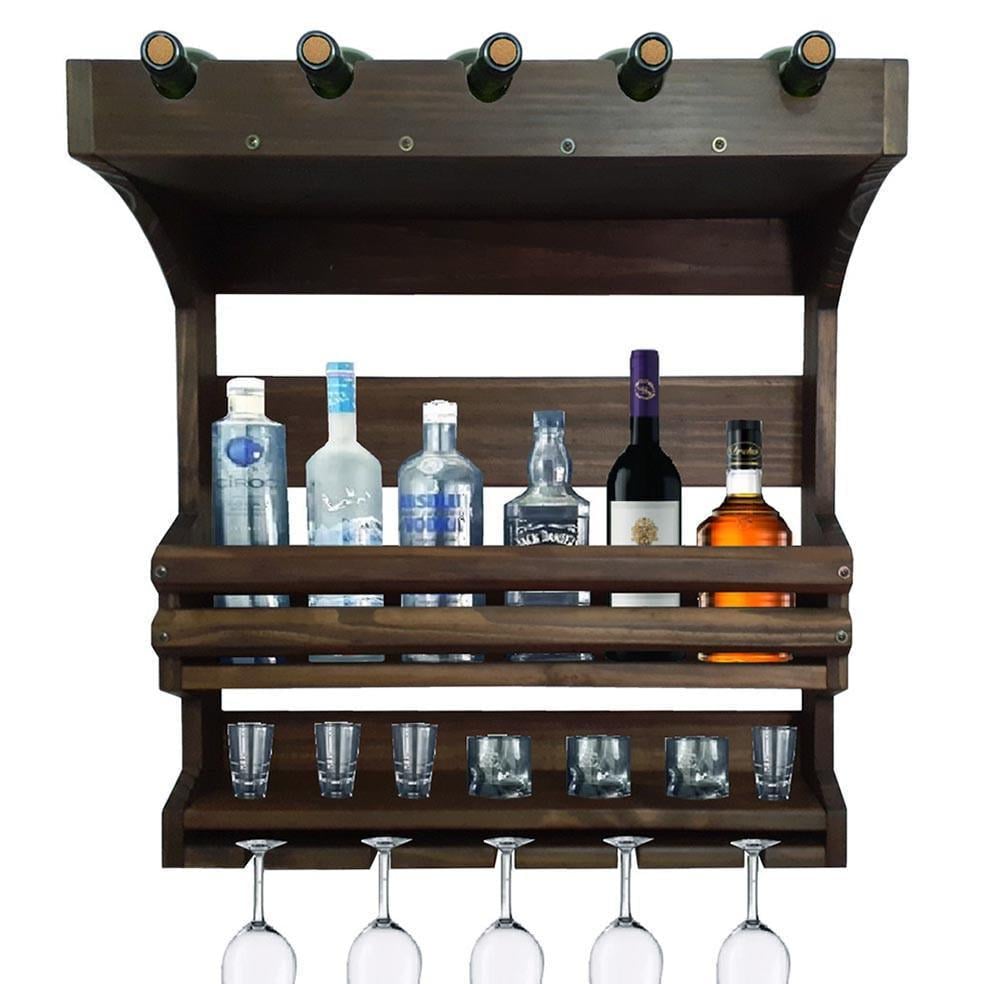 Полка для вина настенная из дерева Урукава Капучино (ПНК-014309)