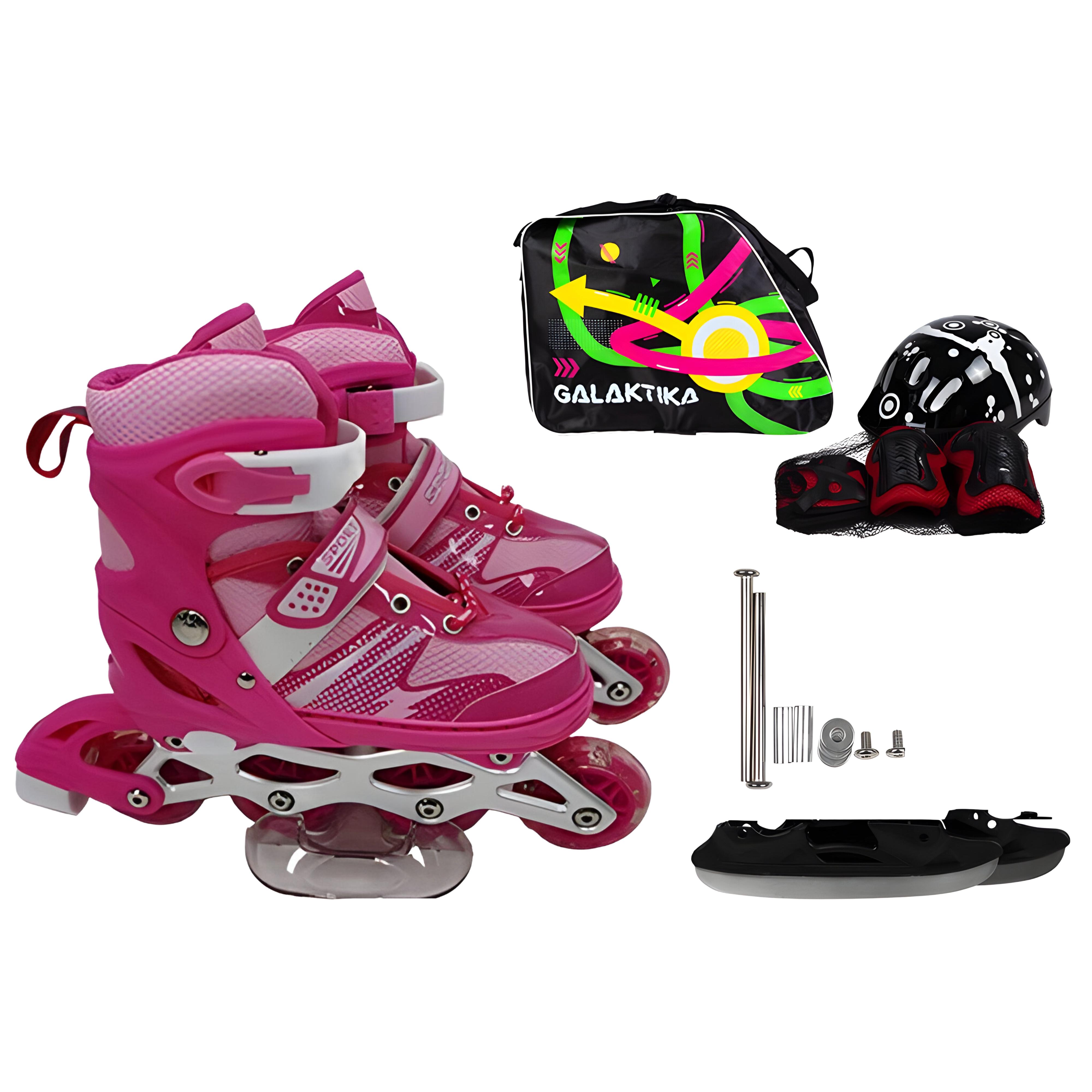 Ролики с подсветкой р. 35-38 Розовый (RS-0038 M) - фото 2