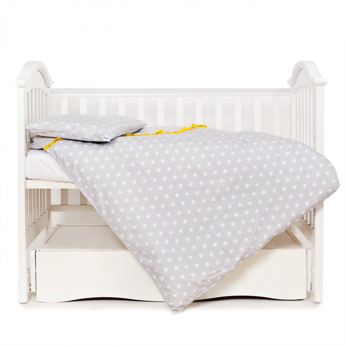 Комплект постельного белья детский Twins Premium Glamur P-006 3 элемента Серый