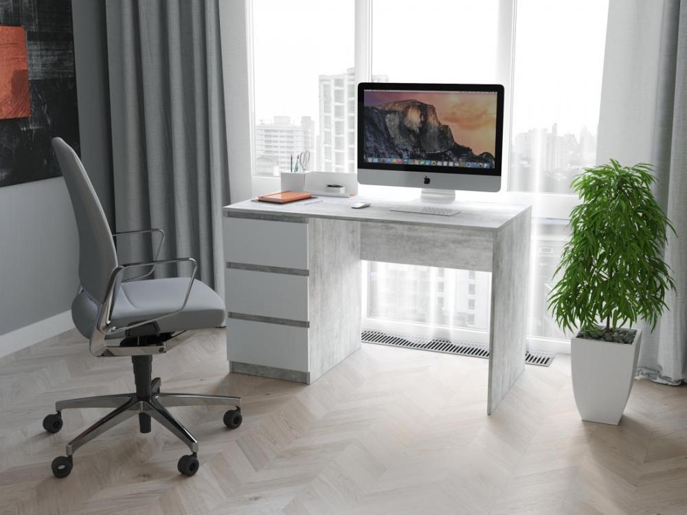 Стол компьютерный Sanro с выдвижными ящиками 1200х755х600 мм Бетон/Белый (T224-L)