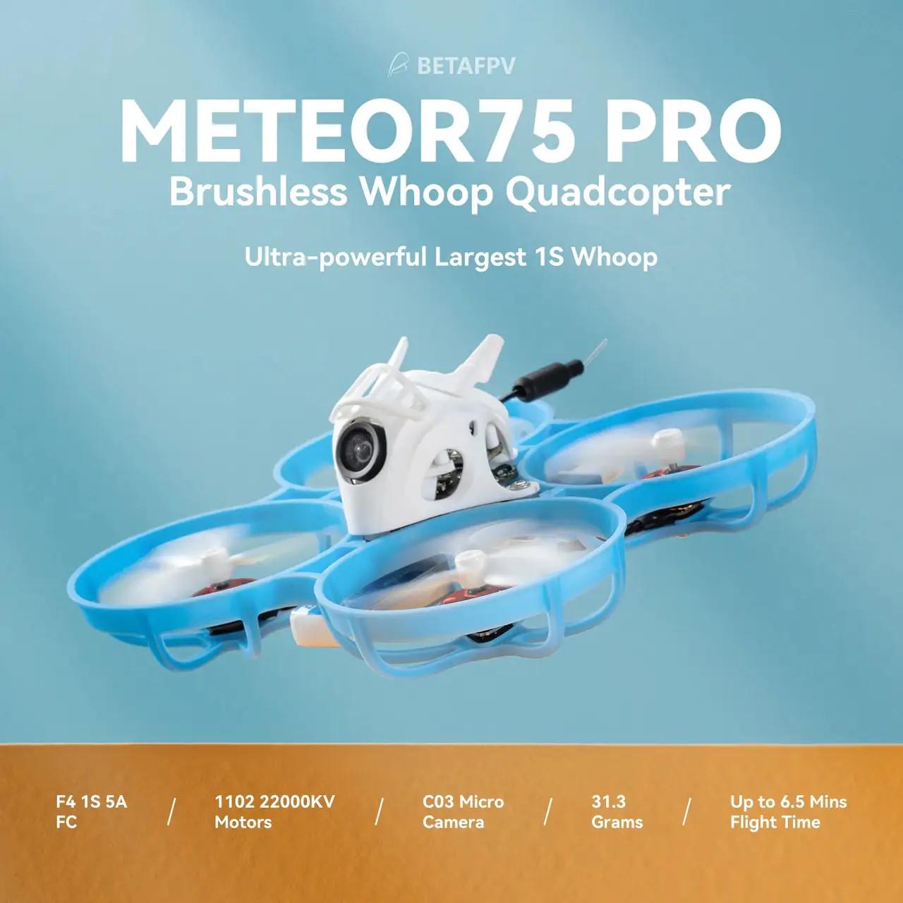 Квадрокоптер Fpv дрон BETAFPV Meteor75 Pro ELRS 2.4G 2battery Brushless Whoop Quadcopter (14685625) - фото 6