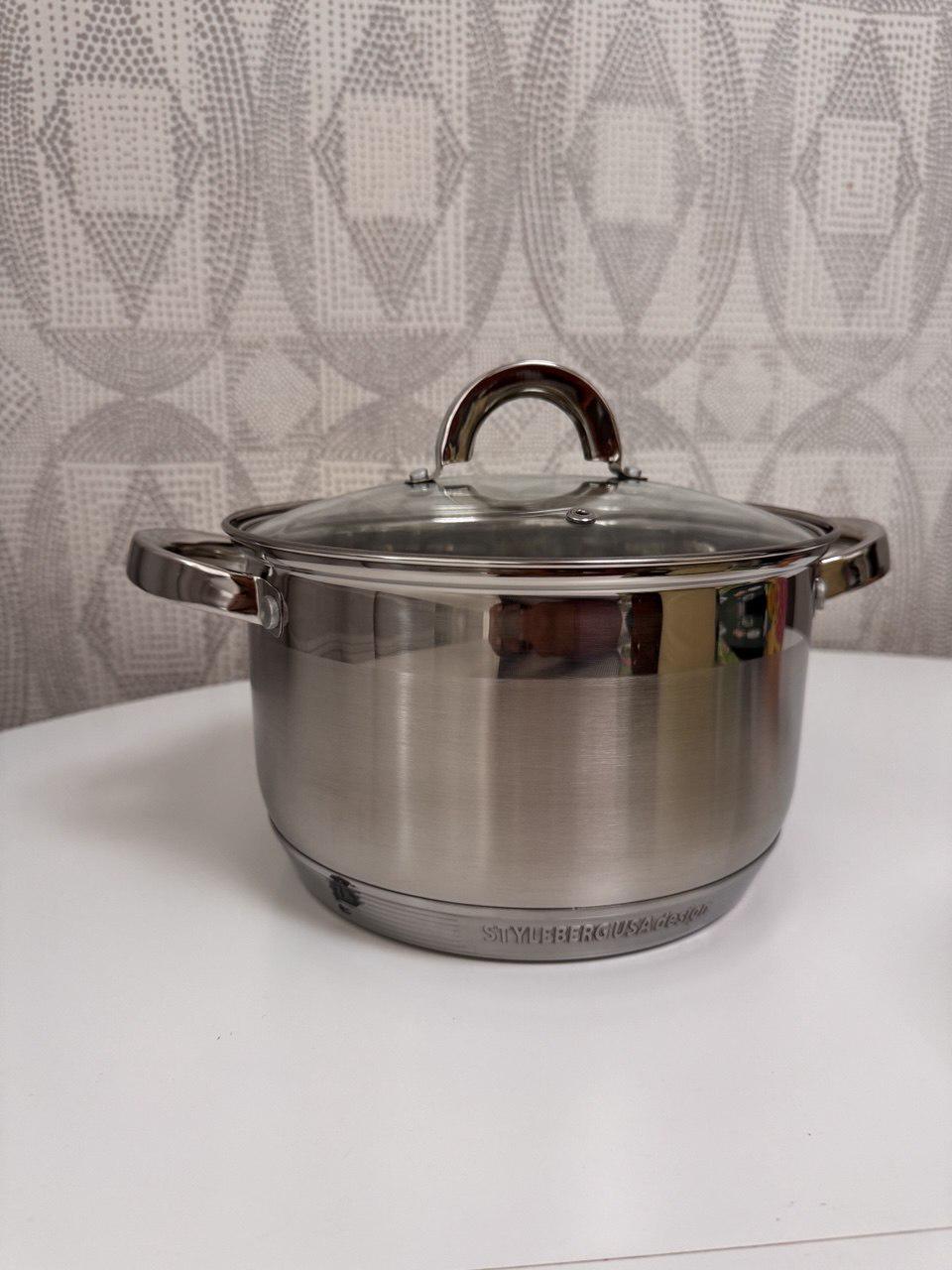 Каструля A-Plus 2185 з нержавіючої сталі 9-шарове дно 5,1 л Ø 22х13,5 см (AWN-00039) - фото 1 Каструля A-Plus 2185 з нержавіючої сталі 9-шарове дно 5,1 л Ø 22х13,5 см (AWN-00039) - фото 1