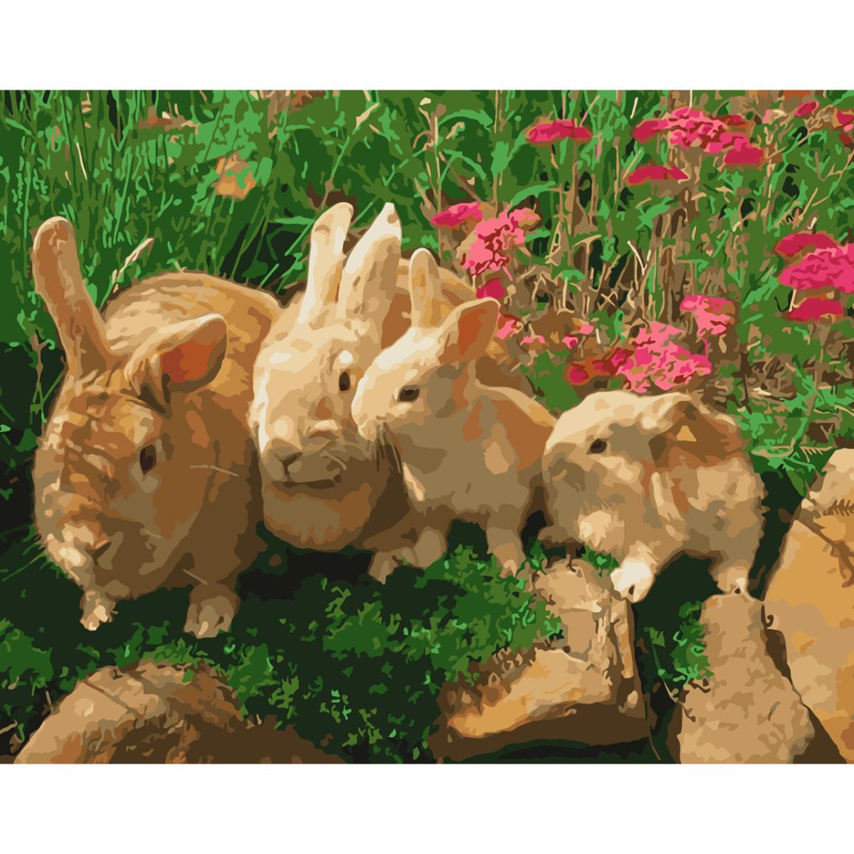 Картина по номерам Strateg Семья кроликов 40x50 см (SY6583)