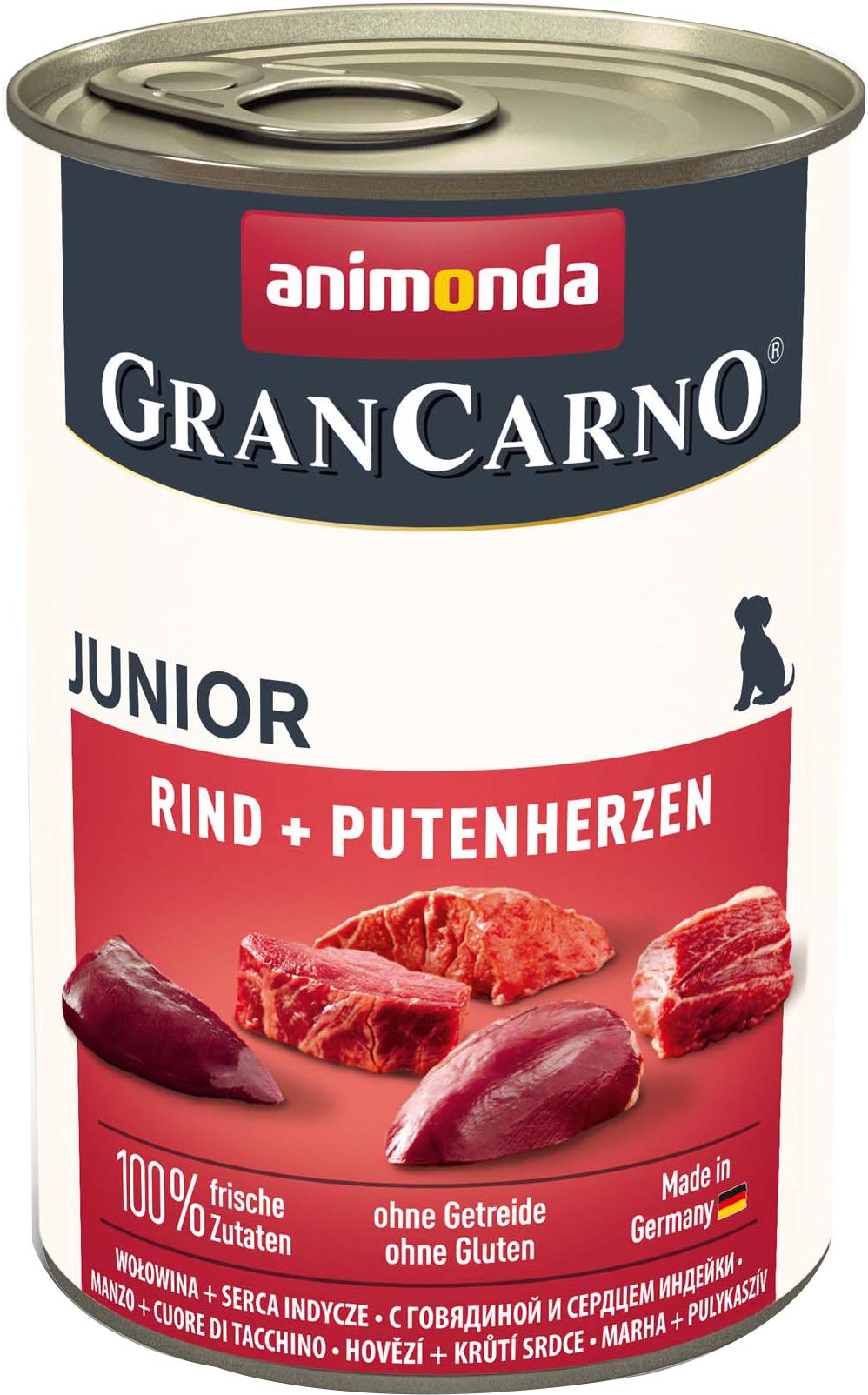 Корм влажный для щенков Animonda GranCarno Junior с говядиной и индейкой 400 г (4017721827287)
