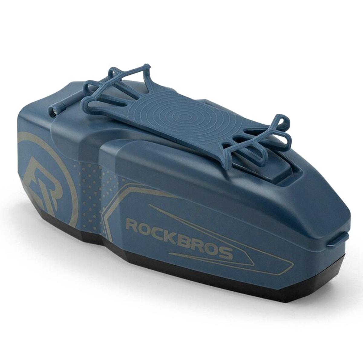 Велосумка на раму с креплением для телефона ROCKBROS LF0404BK с каркасом/велкро до 6,5" Синий (RB-LF0404-2722)