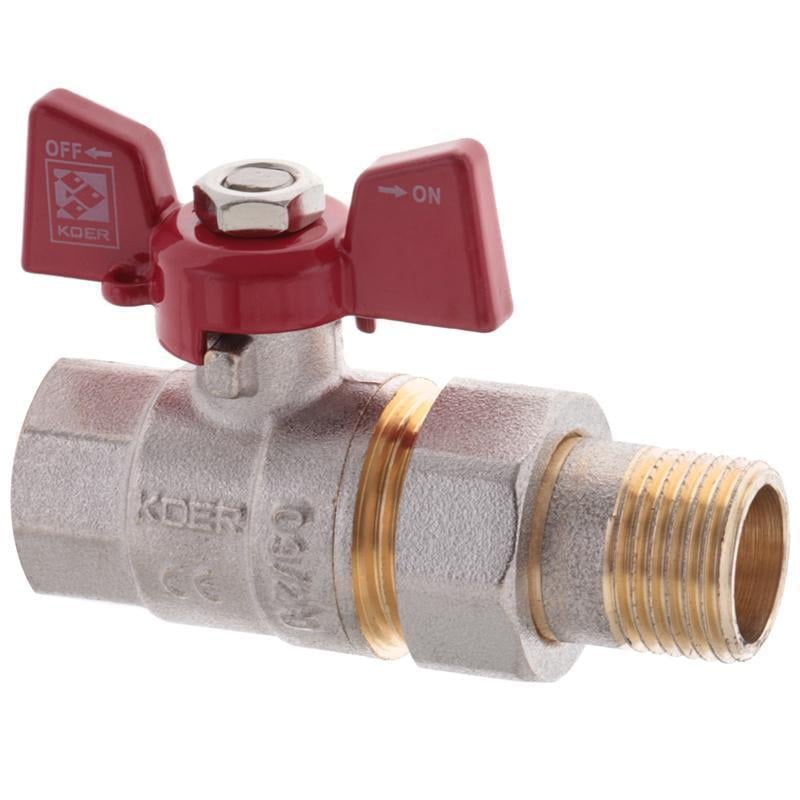 Кран шаровой KOER KR.227 с американкой 1/2" (KR0014) Кран шаровой KOER KR.227 с американкой 1/2" (KR0014)