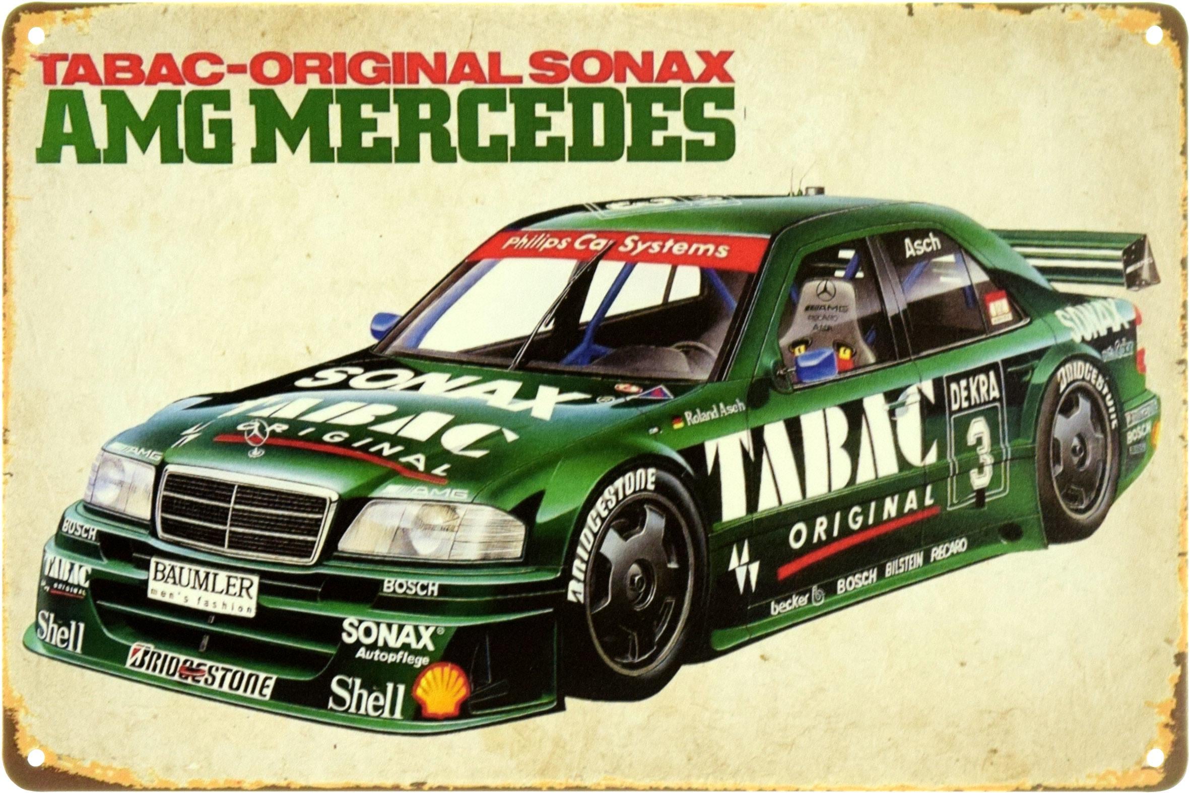 Табличка металлическая "Mercedes-Benz AMG Tabac-Original Sonax" 20x30 см (ms-104103)
