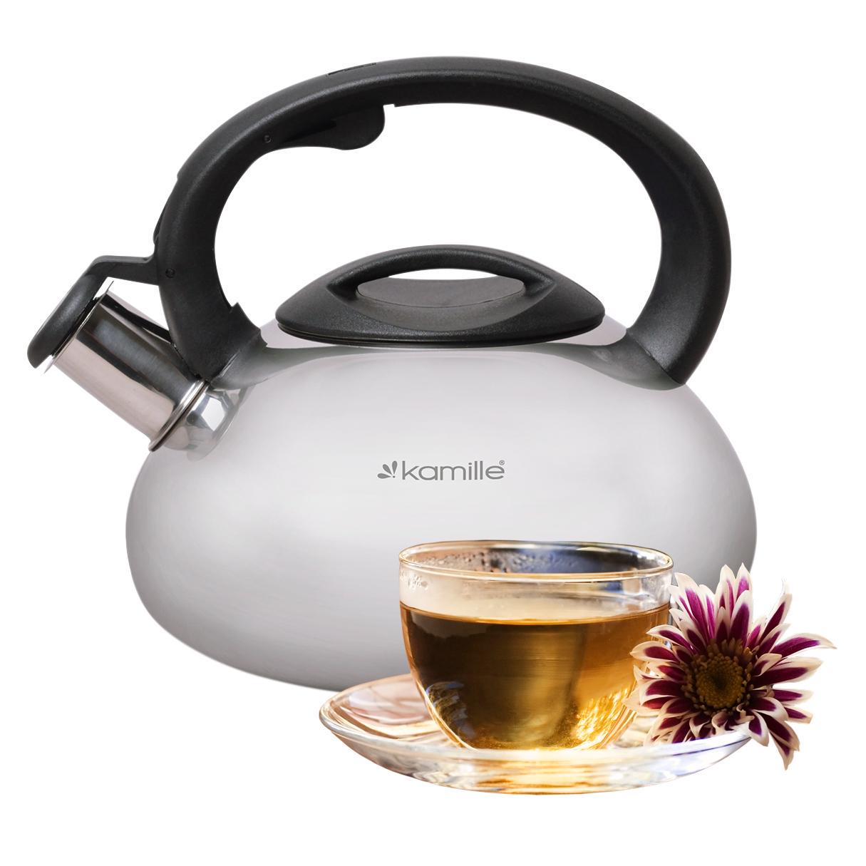 Чайник Kamille из нержавеющей стали со свистком 2,5 л (0689) - фото 4