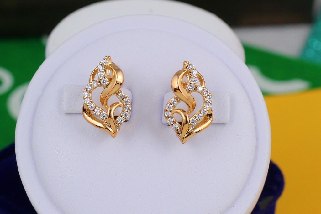 Серьги Xuping Jewelry Восьмое марта 2 см Золотистый (1566309667)