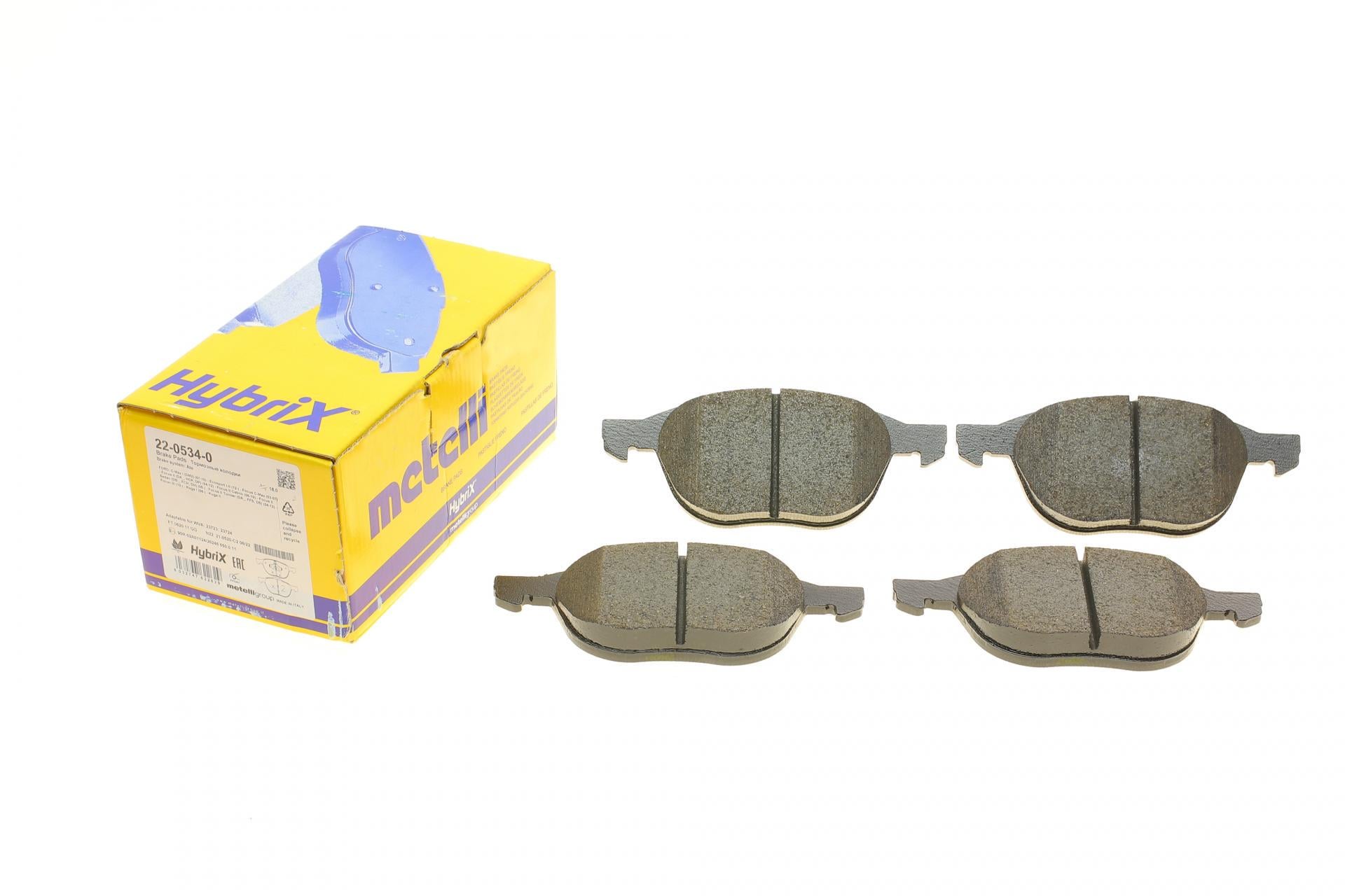 Тормозные колодки передние METELLI для Ford Connect 13-/C-Max 07-10/Kuga 08-/Focus/Volvo/Mazda 3 04-14/5 05- (22-0534-0) Тормозные колодки передние METELLI для Ford Connect 13-/C-Max 07-10/Kuga 08-/Focus/Volvo/Mazda 3 04-14/5 05- (22-0534-0)