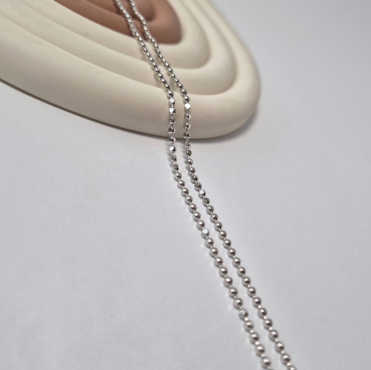 Ланцюжок із кульками срібло 925 проби родоване 3,69 г 45 см (plqd180rod) - фото 2 Ланцюжок із кульками срібло 925 проби родоване 3,69 г 45 см (plqd180rod) - фото 2