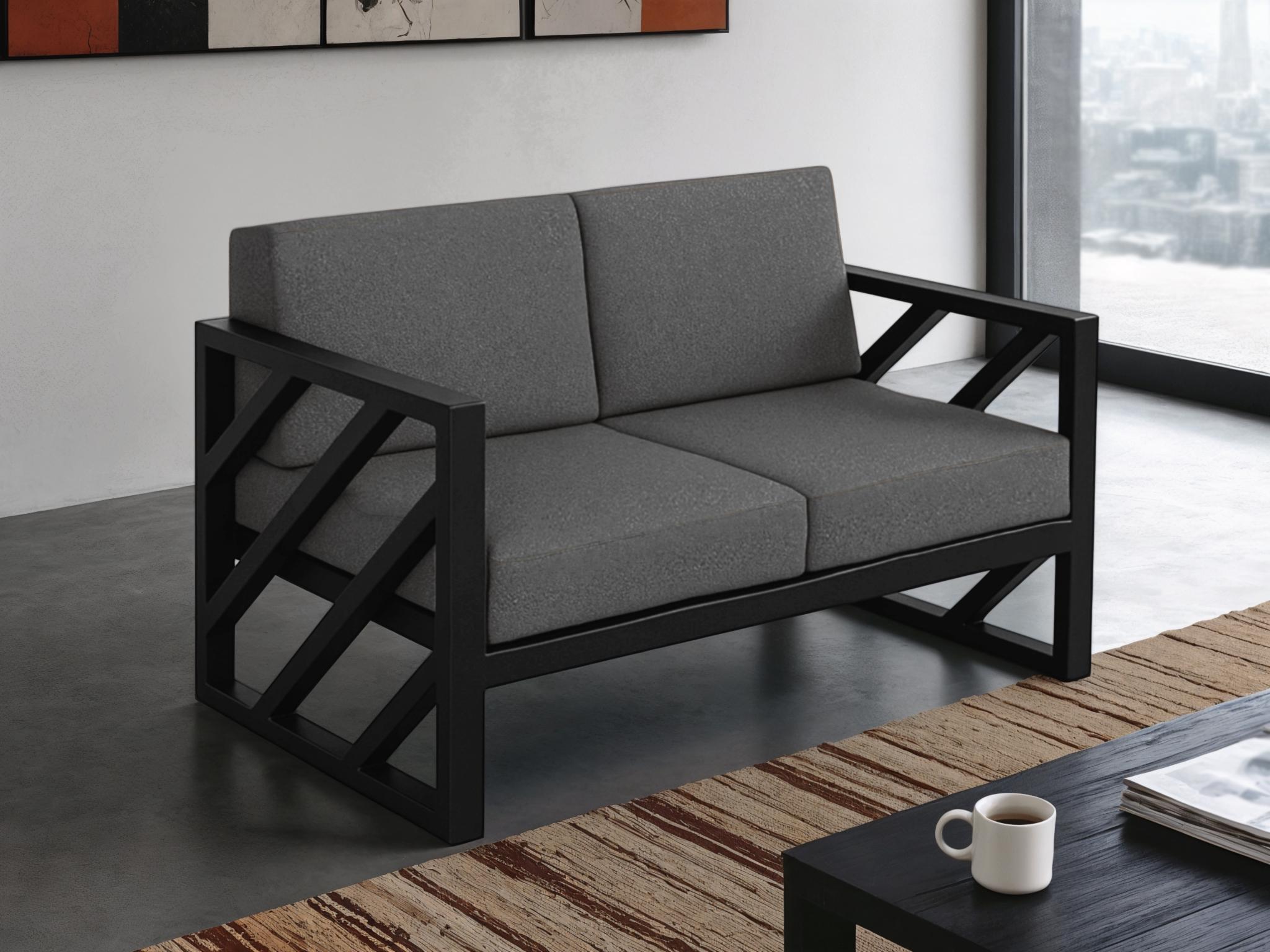 Диван металлический Tobi Sho Гранд/DV4 с подушками 750х1300х700 мм рогожка Светло-серый/34 (DV40R525) - фото 2